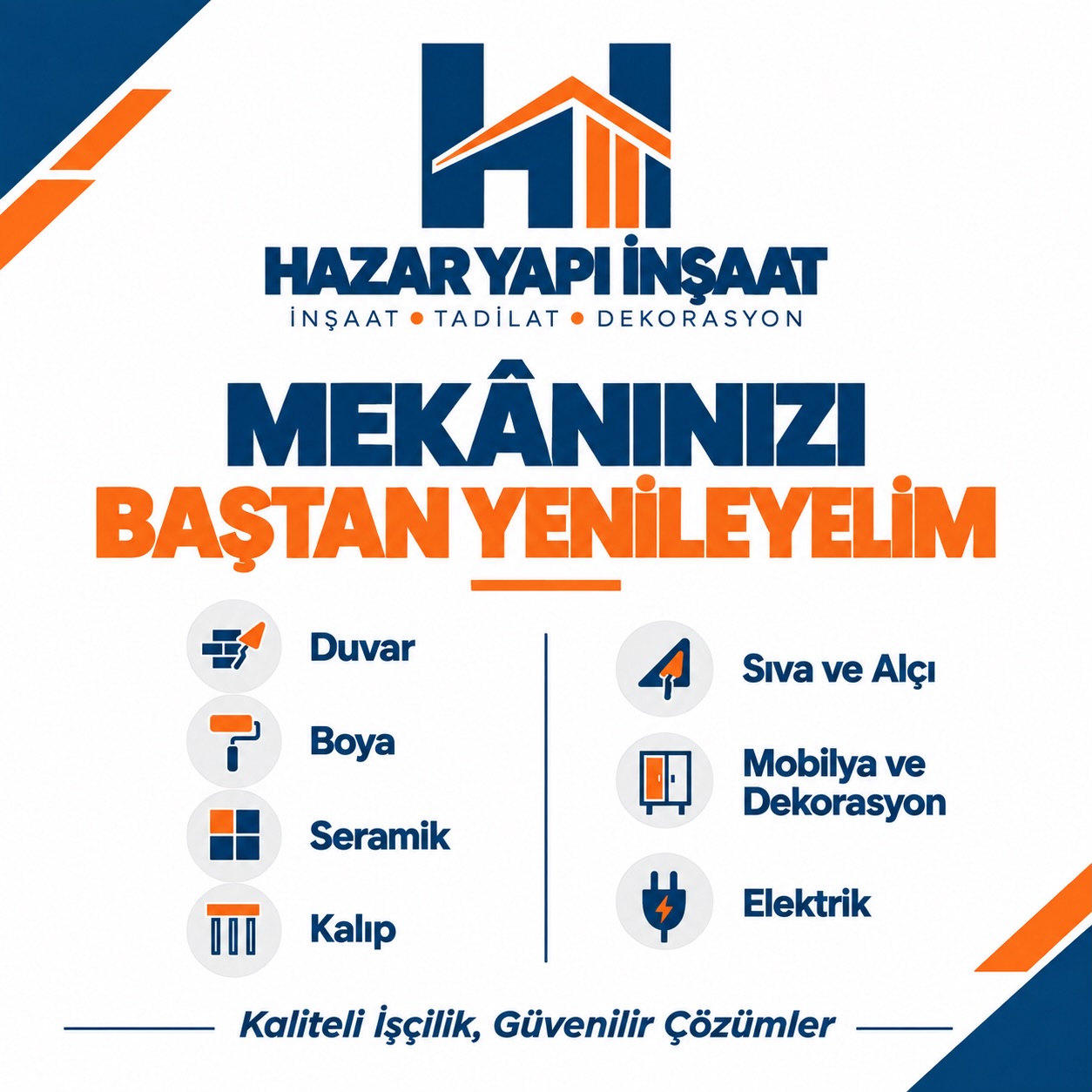 Hazar Yapı İnşaat: Mekânınızı baştan yenileyelim